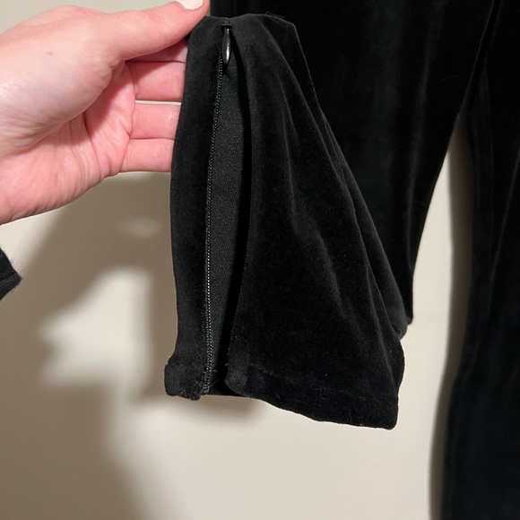 J.Crew Black Italian Stretch Velvet Leggings Mario Bellucci Size MP - Picture 6 of 12